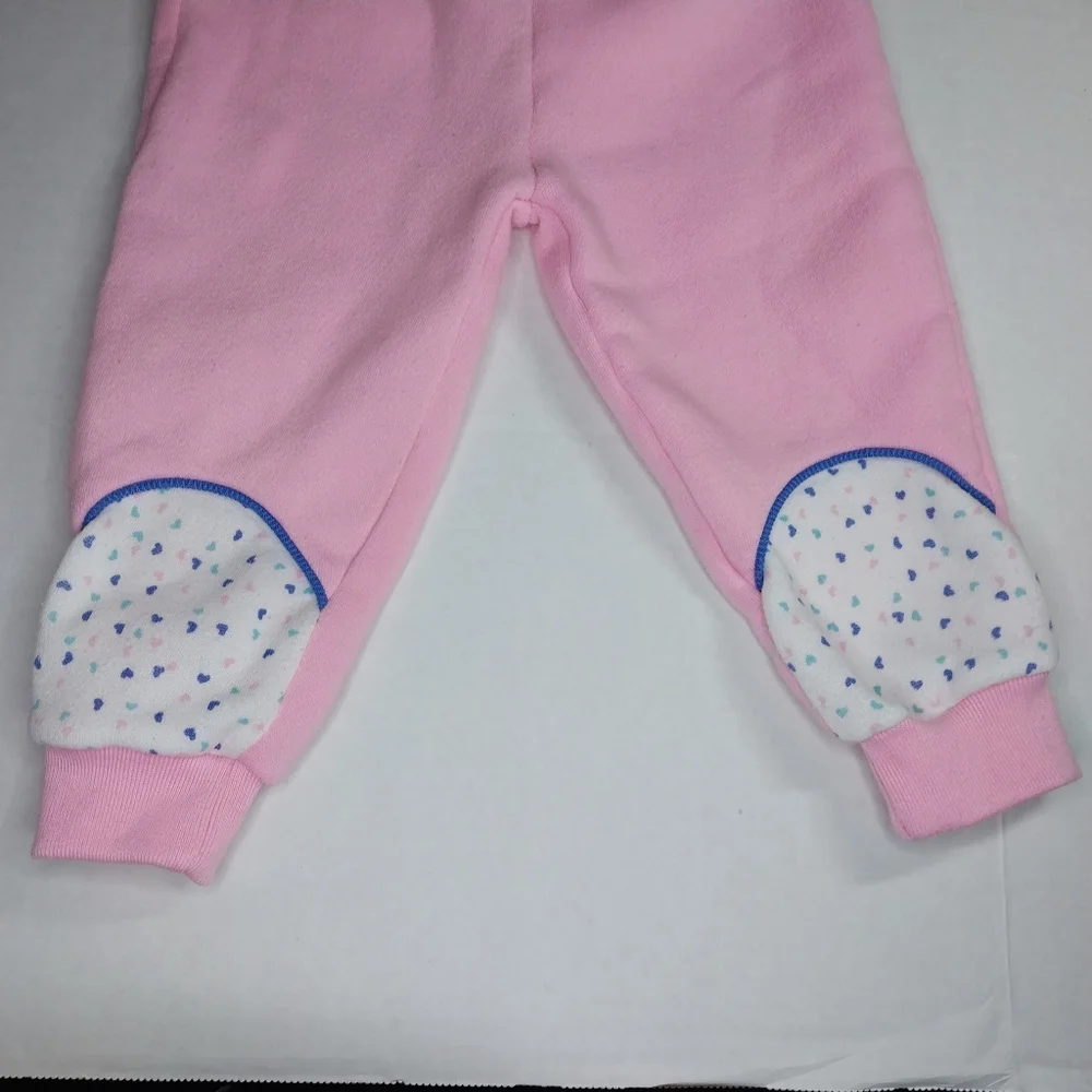 Vintage 80/90s Lovespun 24 Months Sweat Shirt Pant Outfit bunny rabbits Pink - Picture 8 of 10